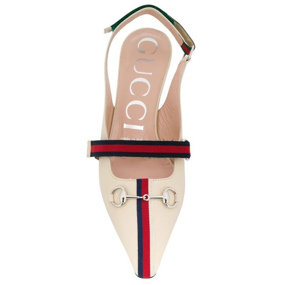 Gucci Malaga Kid Horsebit Webbed Pumps in White NEW IN BOX WITH SHOE BAGS - Picture 4 of 4